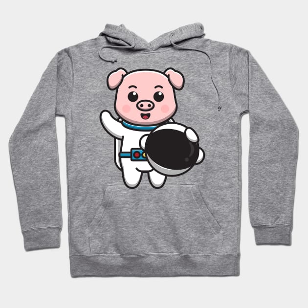 pig astronaut Hoodie by fflat hds